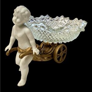 Lenwile Ardalt Bisque Porcelain Glass trinket possibly Made Occupied Japan #7871